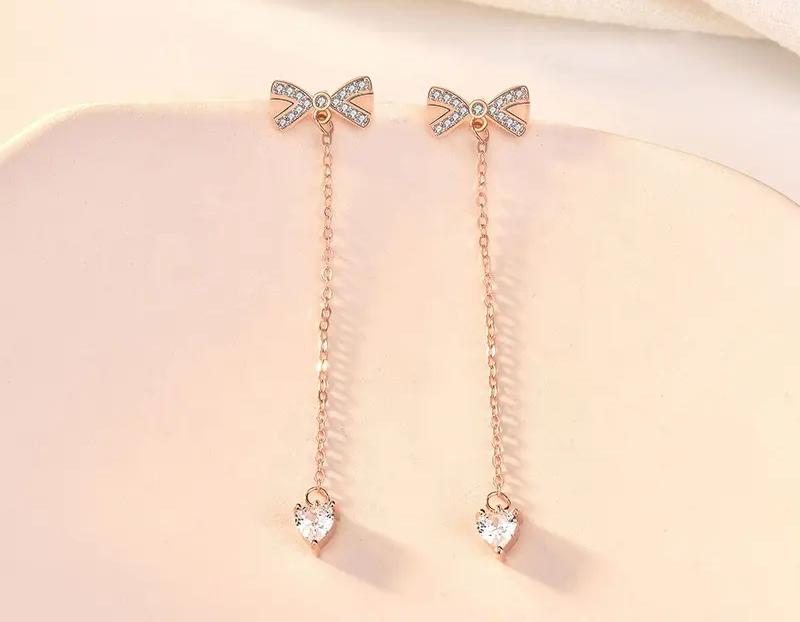 Bow Heart Earrings